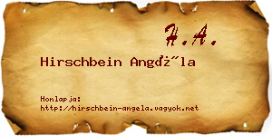 Hirschbein Angéla névjegykártya
